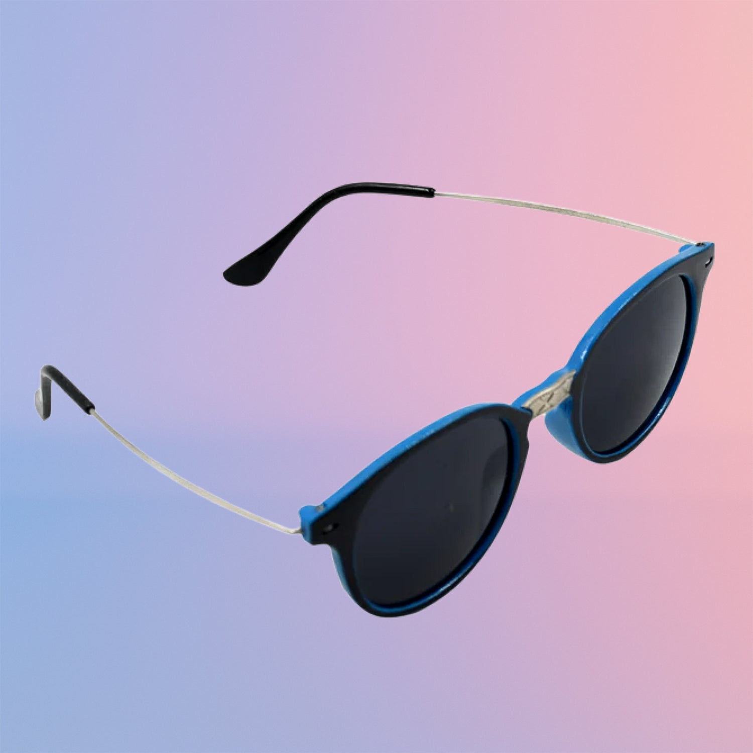 Close-up of classic UV Protected Round Sunglasses, showcasing their timeless design for men and women.