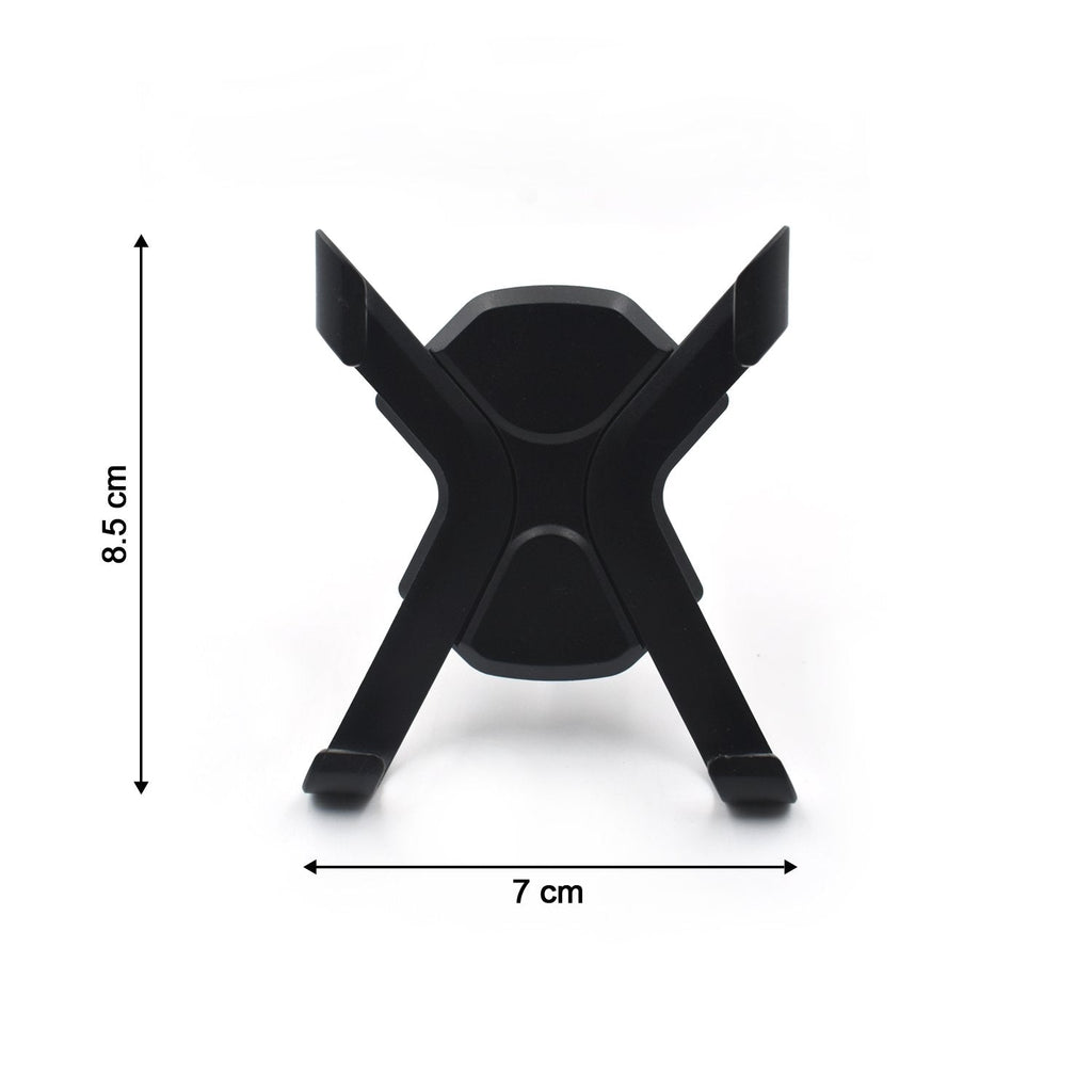 Adjustable car mount for air vents, demonstrating its flexible phone holding arms.