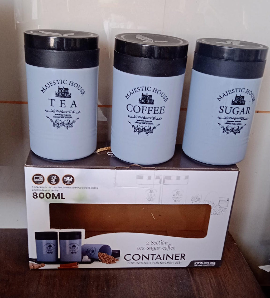 A single clear plastic container filled with dry goods, demonstrating its storage capacity.