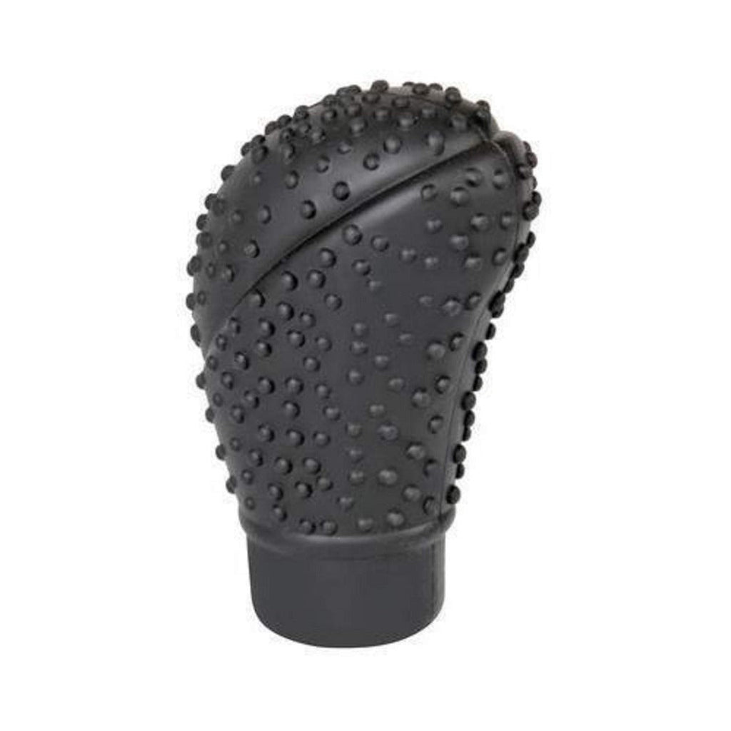Soft, durable silicone gear shift knob protector for car interiors.