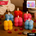 Close-up view of vibrant multicolor bubble cube wax candles hand-poured for home decor