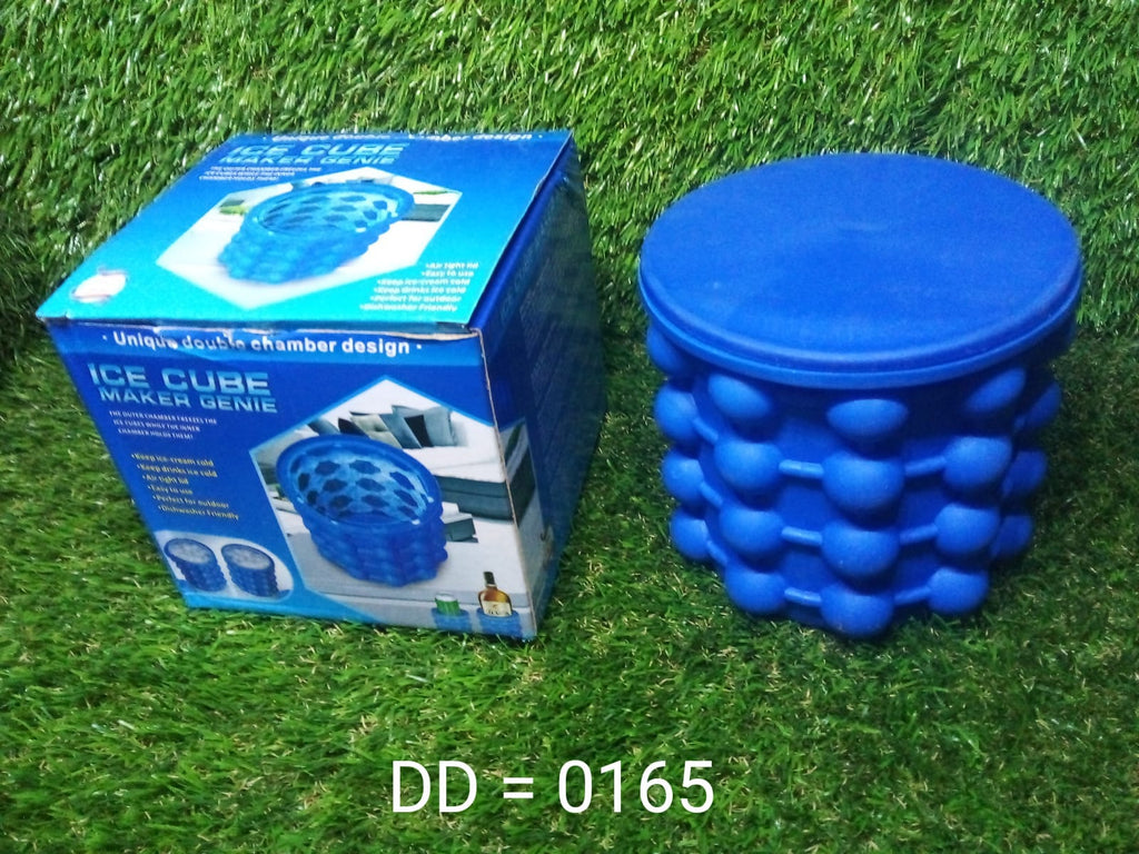 Top-down view of the silicone ice cube maker bucket, showcasing its compact design.