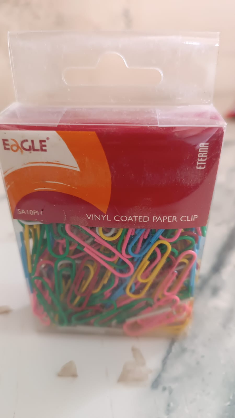 Various color paper clips displayed to show anti-rust metal design
