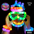 Set of 12 colorful sensory fidget tubes in various shapes.