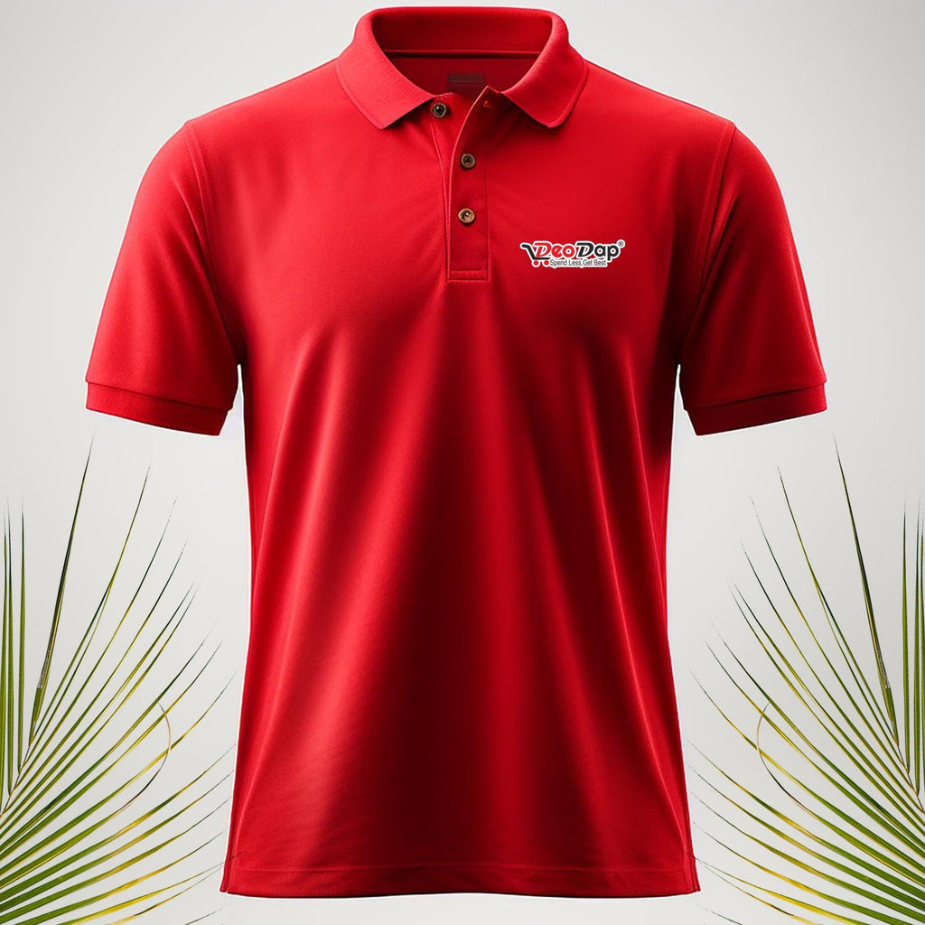 Detail shot of the  T-shirt's neckline, showing premium stitching and fabric.