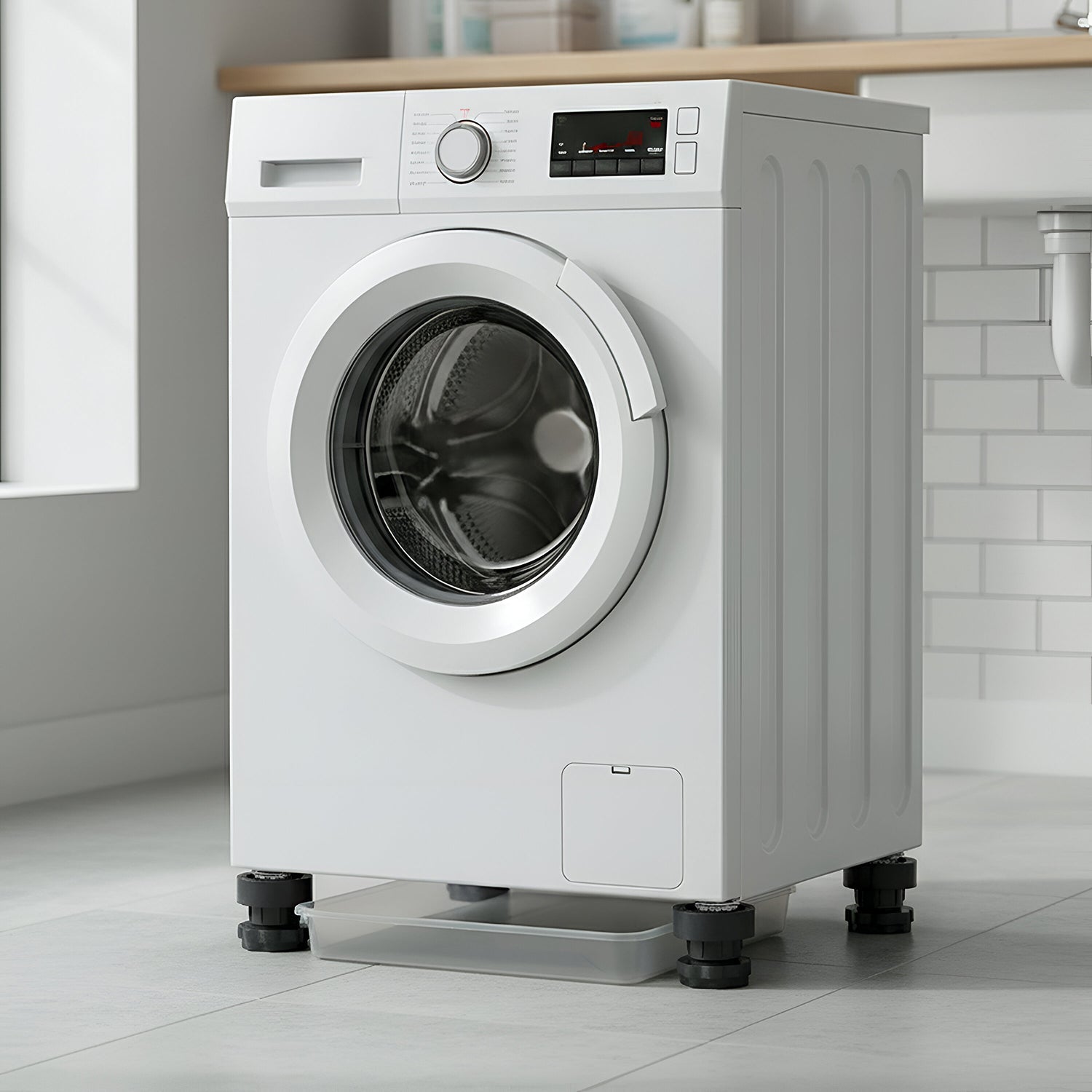 Packaged set of four anti-vibration pads for washing machines and dryers