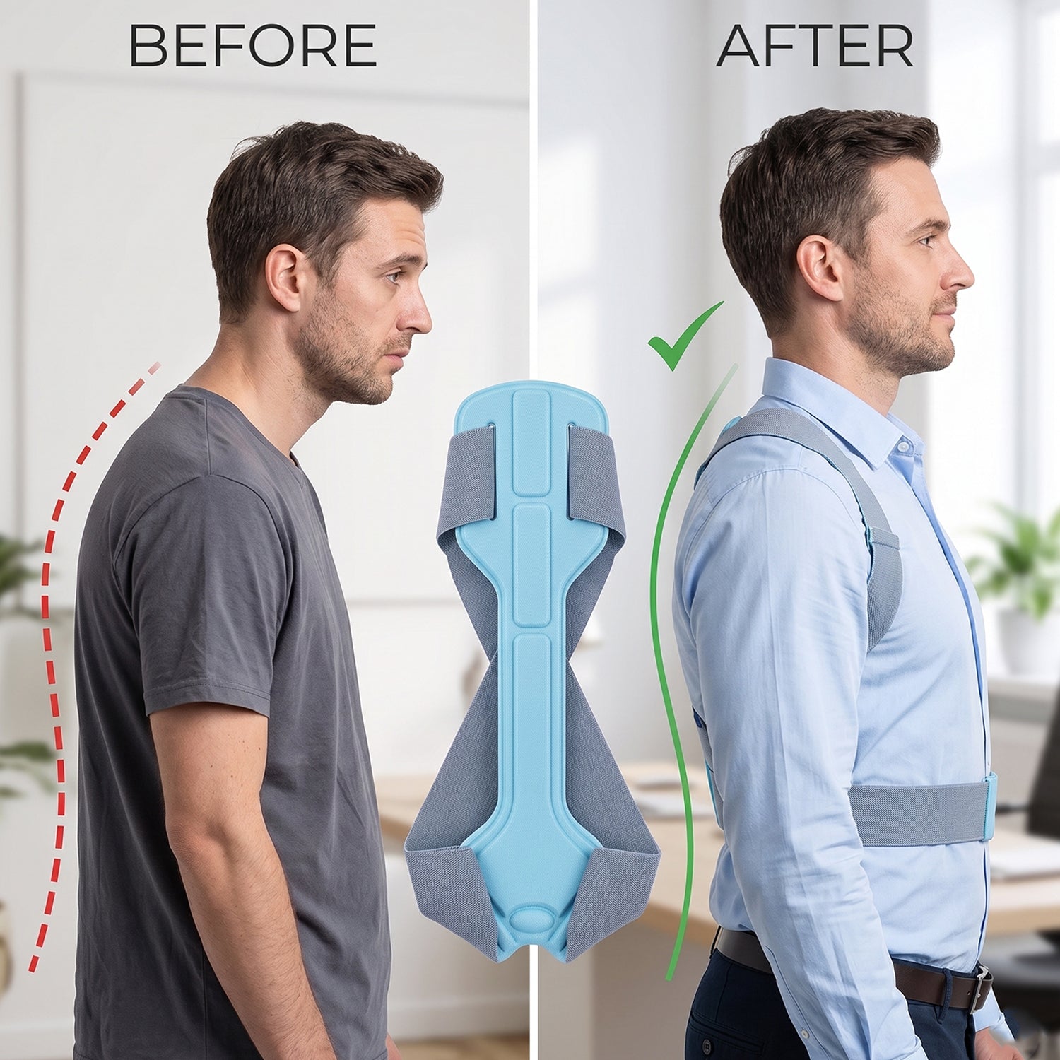 Ergonomic back support brace for shoulders