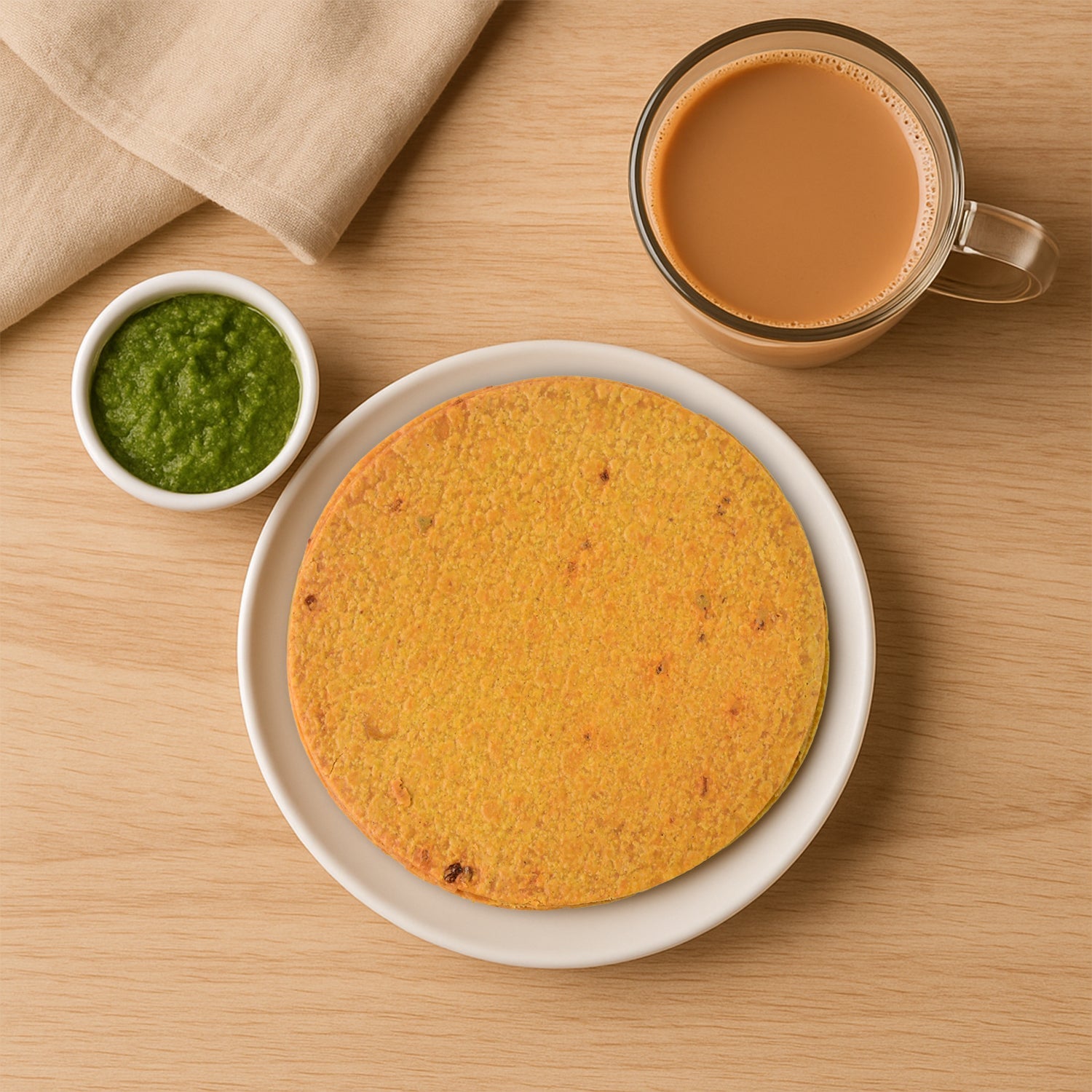Stack of Maniarr's Ginger Garlic Bajri Khakhra, ready to be served as a healthy snack.
