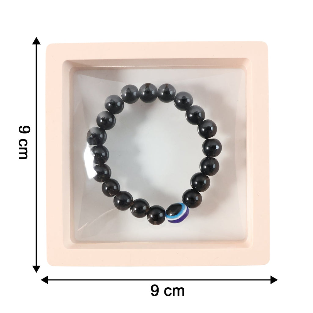 Size reference image showing comfortable fit of crystal stretch bracelet