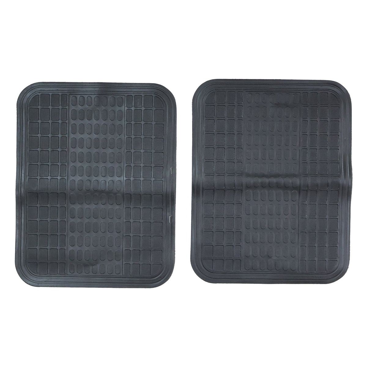 Full set of 4 car floor mats with deep grooves for dirt and mud trapping