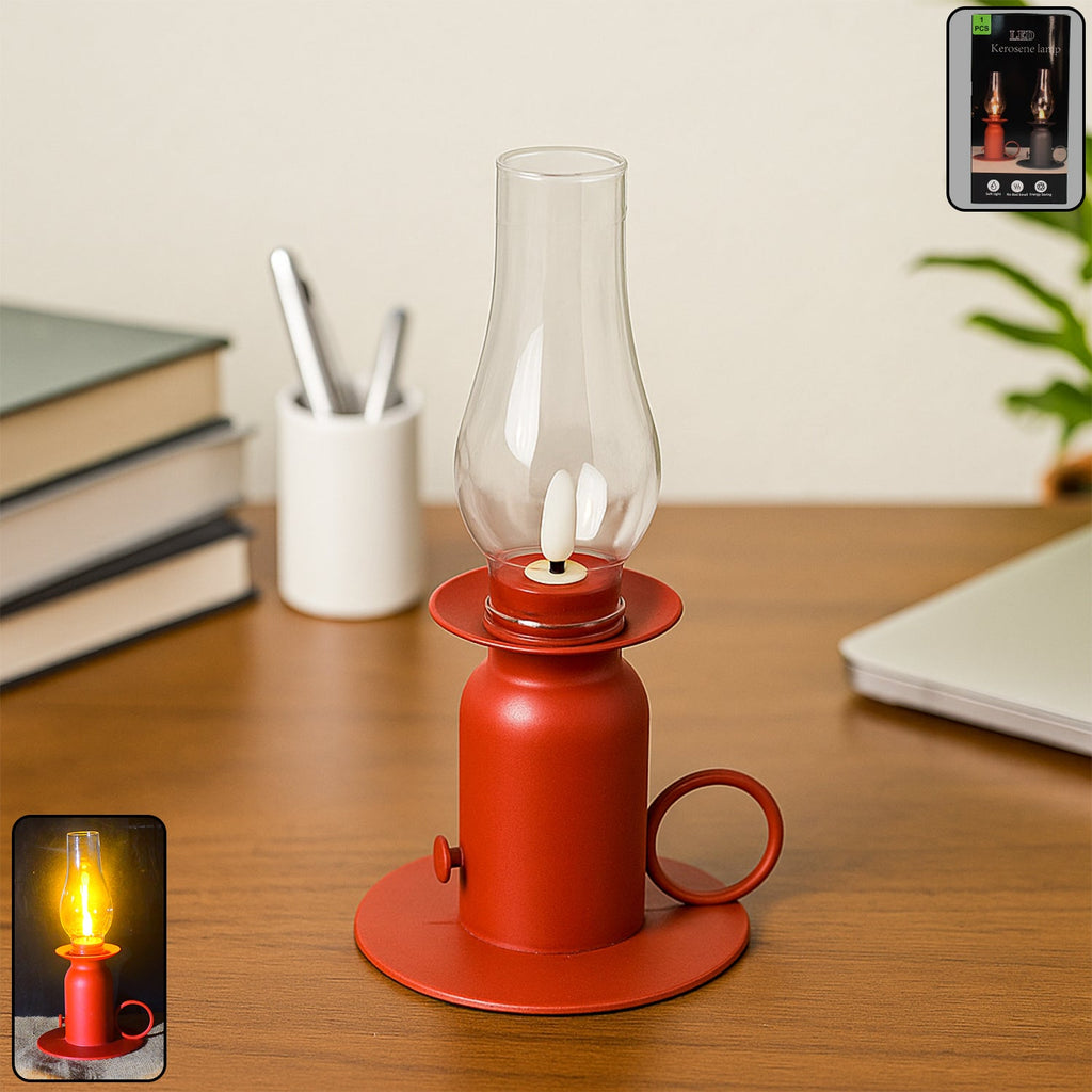 Vintage style LED candle light lamp with plastic chimney