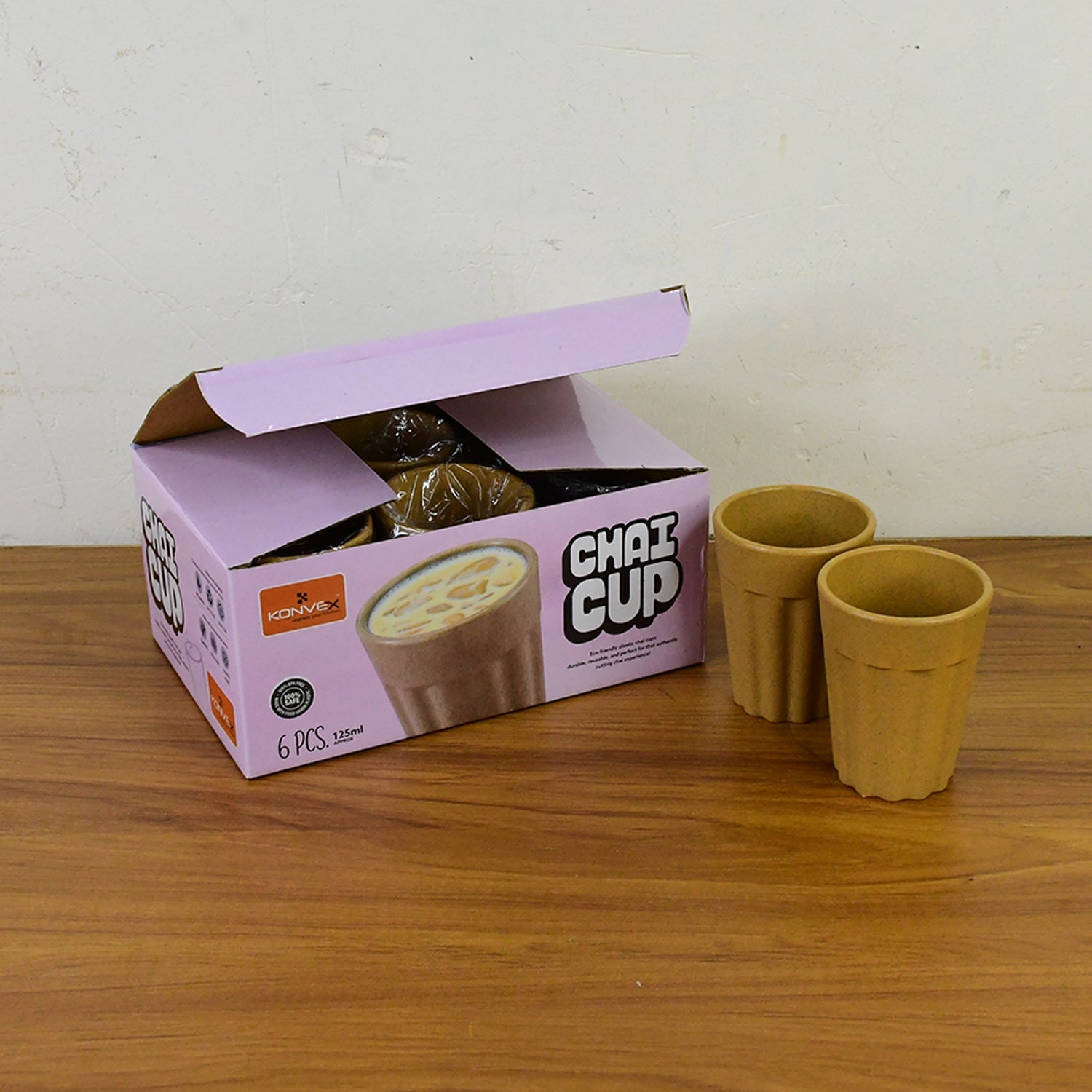 Stacked chai cup set highlighting lightweight and portable cups