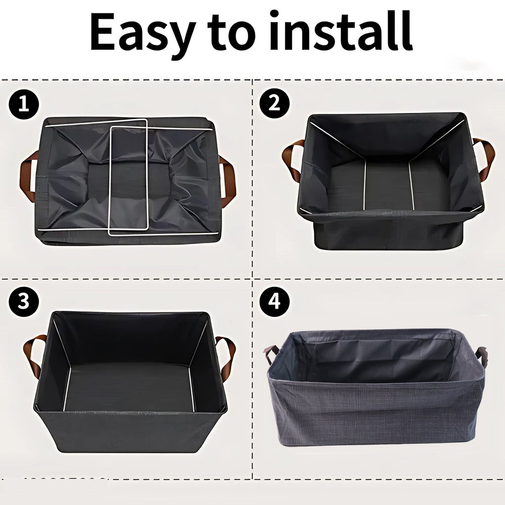 Foldable cloth storage organizer bag handles for easy carrying