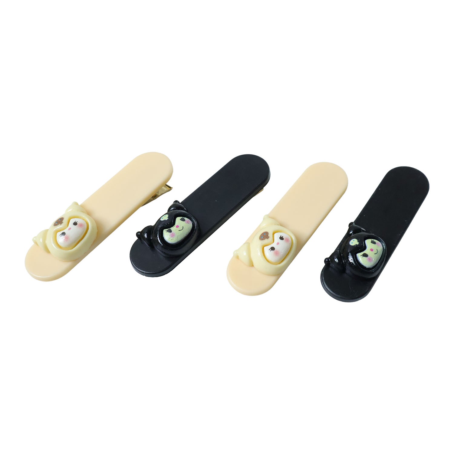 Fashion hair accessories featuring colorful cartoon snap clips