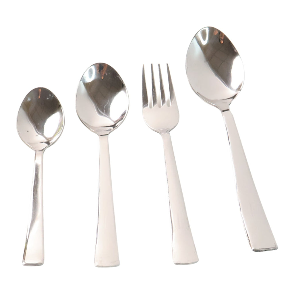 Close-up of polished finish on stainless steel cutlery