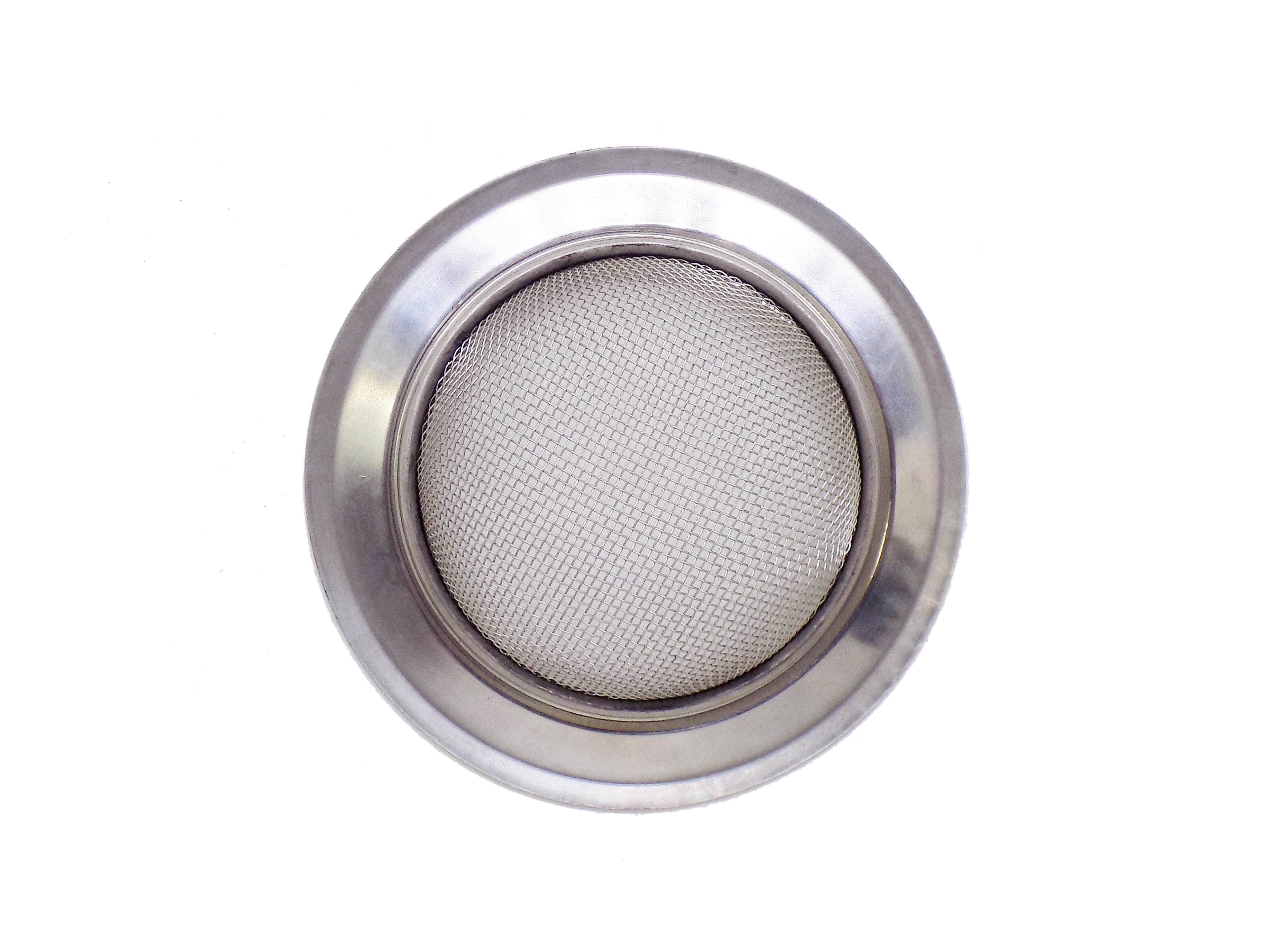 Side angle view of the durable stainless steel sink accessory.