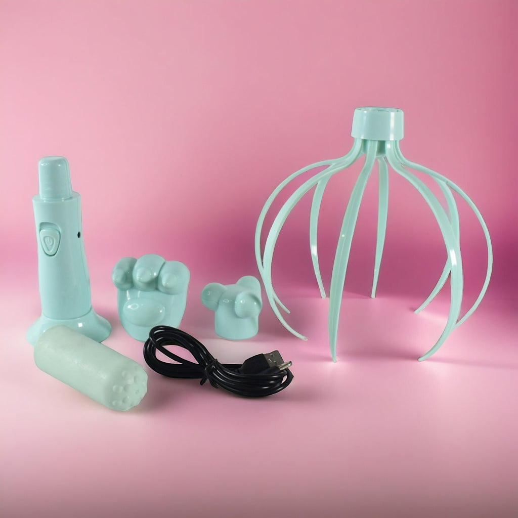 Octopus scalp massager head tool for relaxing scalp massage