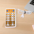 Front view of the Tetherix 10-way extension board with 220V universal sockets.