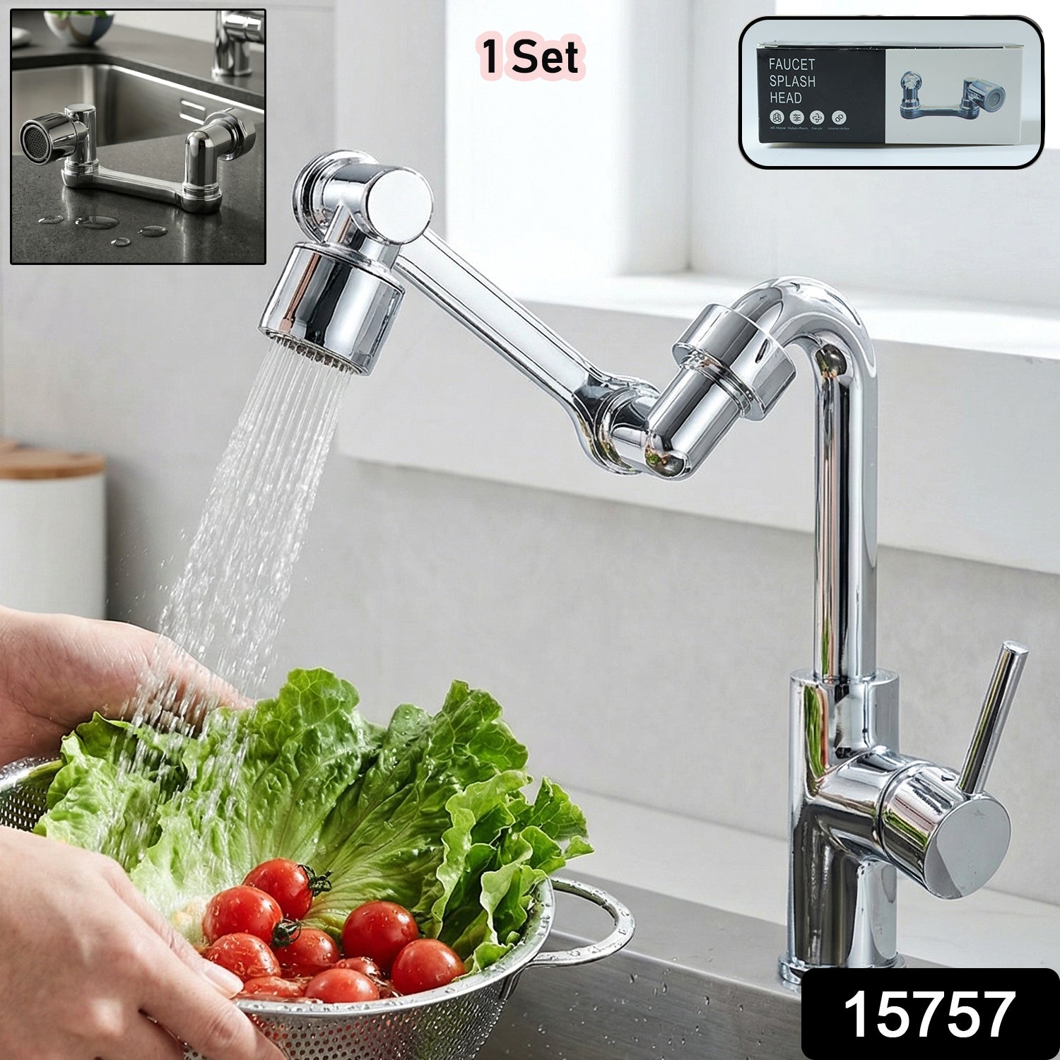 Kitchen faucet head extender for multi-angle adjustment