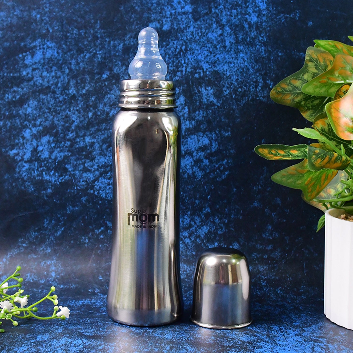 Leak-Proof Cap on 250ml Stainless Steel Feeding Bottle