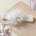 Cute floral baby headband with soft elastic band and stylish bow for infants