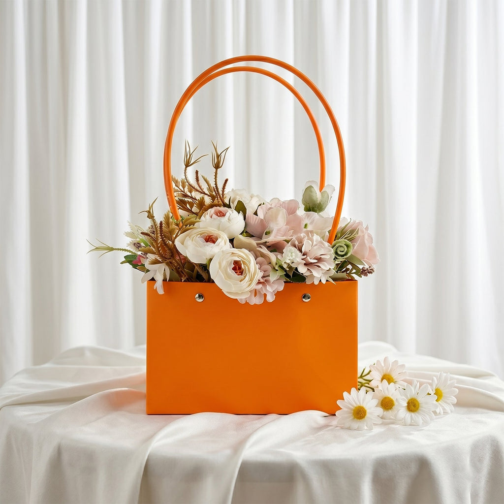 Close-up of flower bag handle detail