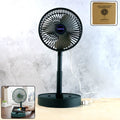 Compact USB folding desk fan with adjustable speed on table