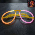 Glow Party Glasses with vibrant neon light effect at night event