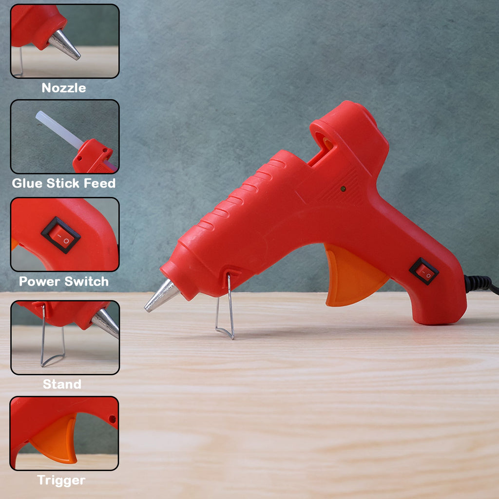 Glue gun set including 6 transparent glue sticks for multipurpose use