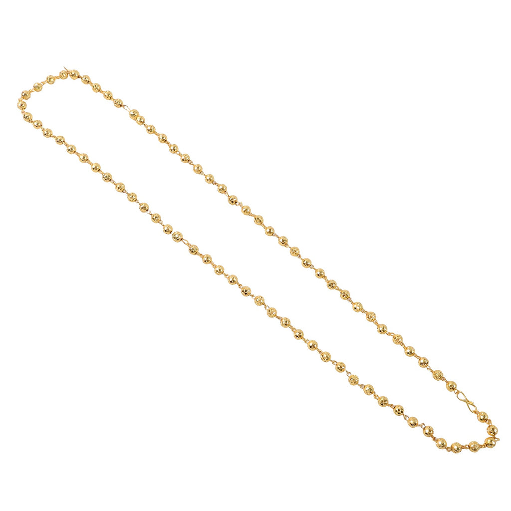 Stylish gold tone long bead chain necklace for versatile daily wear