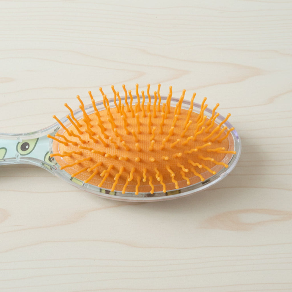 Detail of the flexible bristles on the Soft Cushion Hair Brush, designed to reduce hair breakage.