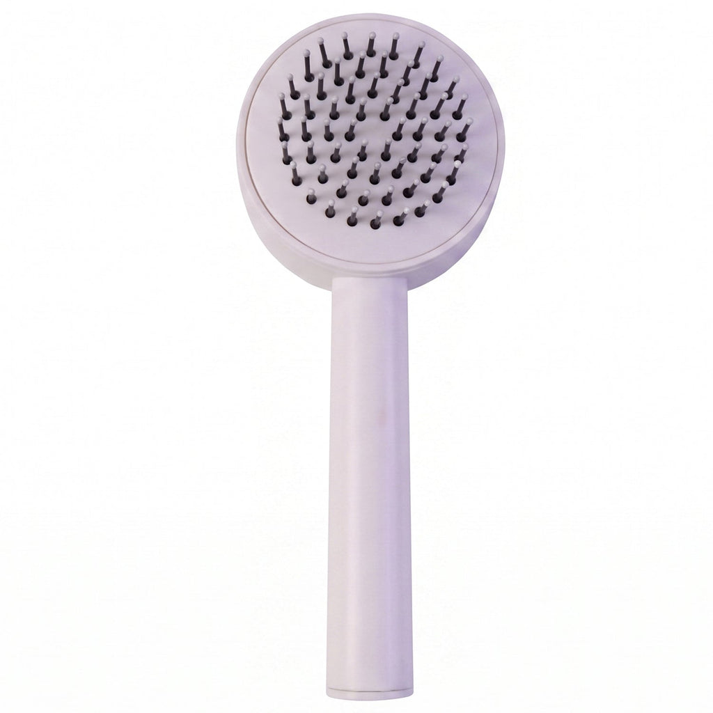 The air cushion brush gently massaging the scalp to stimulate blood circulation.