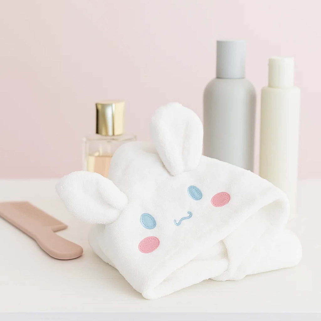 Soft and lightweight cartoon hooded hair drying towel cap