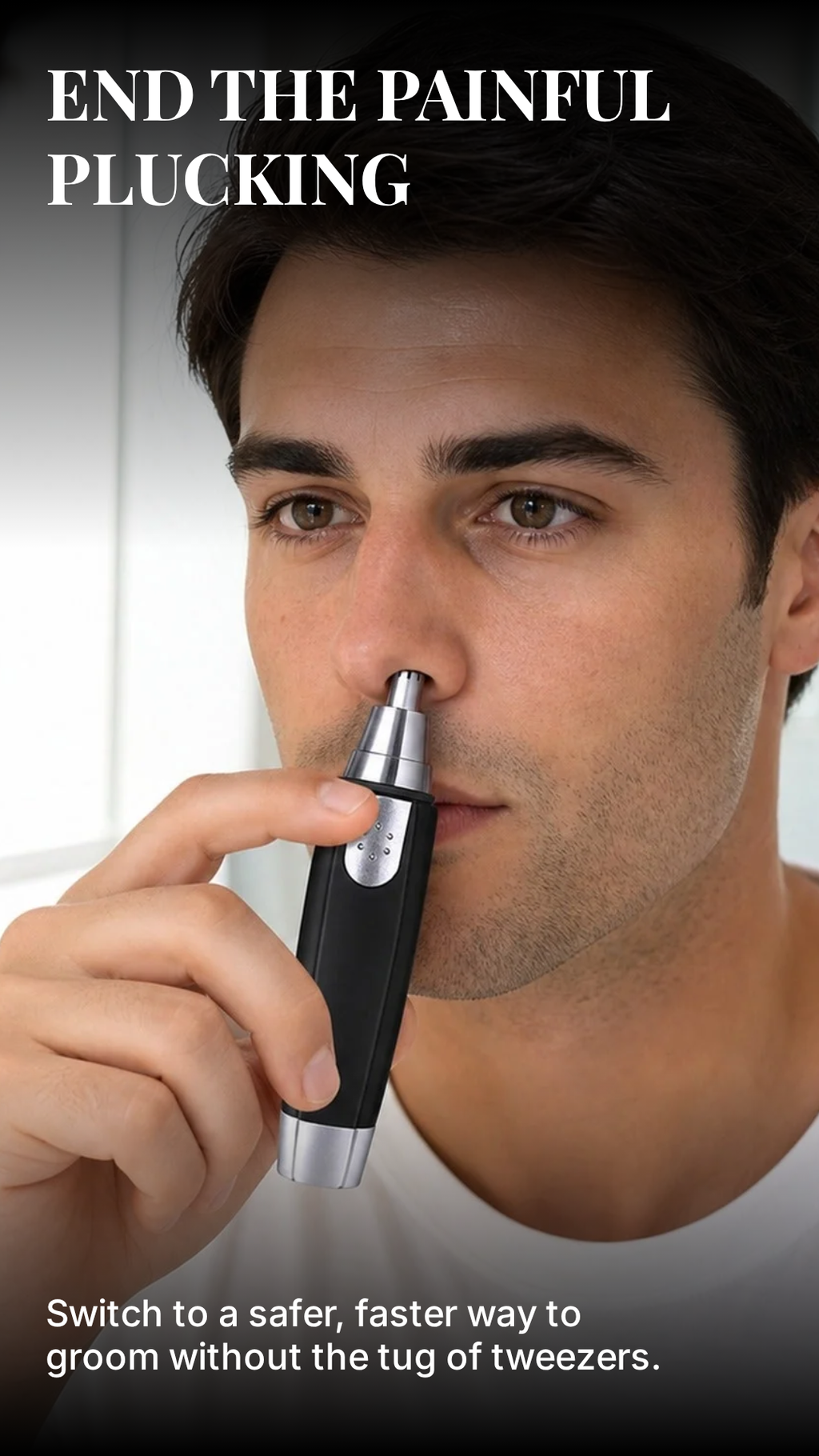 Ear & Nose Hair Trimmer – Painless, Battery-Operated | Calm & Curl