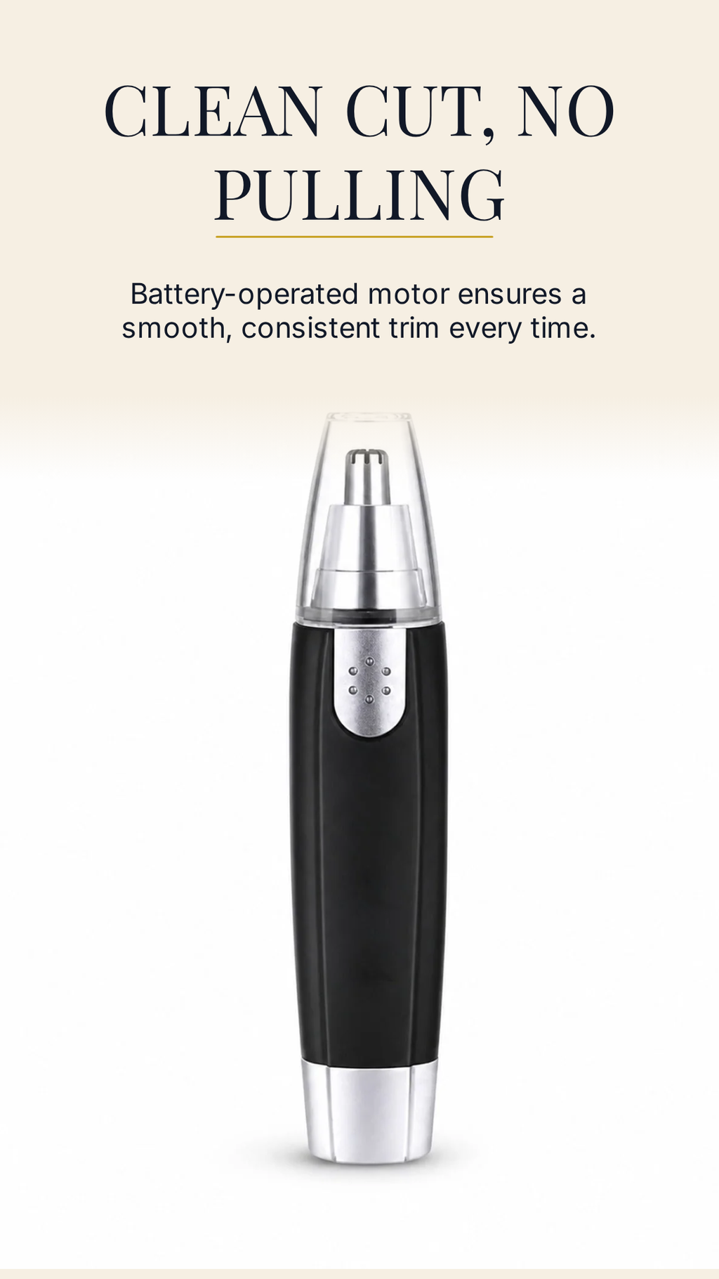 Ear & Nose Hair Trimmer – Painless, Battery-Operated | Calm & Curl