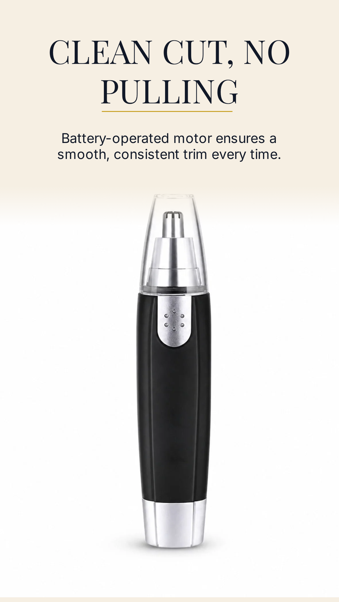 Ear & Nose Hair Trimmer – Painless, Battery-Operated | Calm & Curl