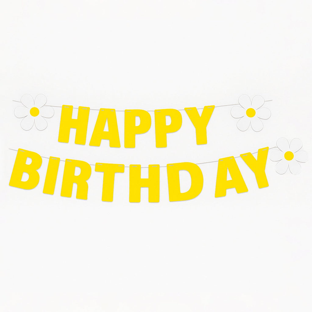 Birthday banner kit including string for easy assembly and hanging