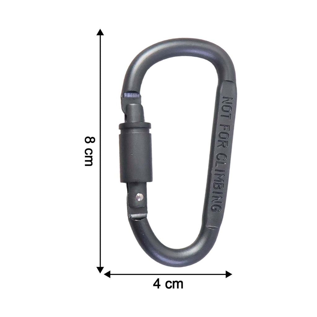 Compact metal utility clip carabiner with screw lock