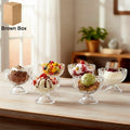 Lunchie Bunchie 6-piece brown plastic serving dessert bowls set.