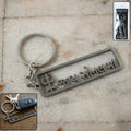 Jay Sonal Ma engraved keychain with Trishul design, durable metal