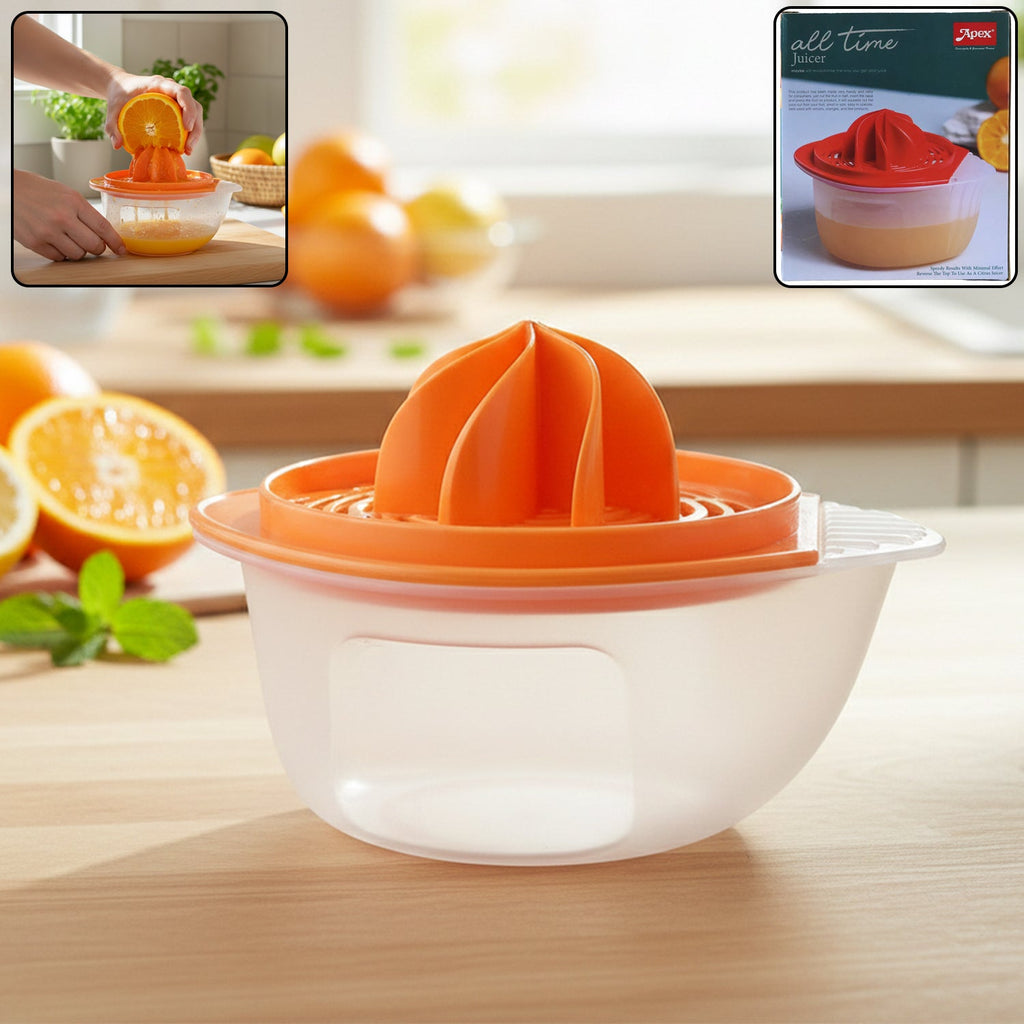 Front view of pomegranate seed remover and citrus juicer kitchen tool