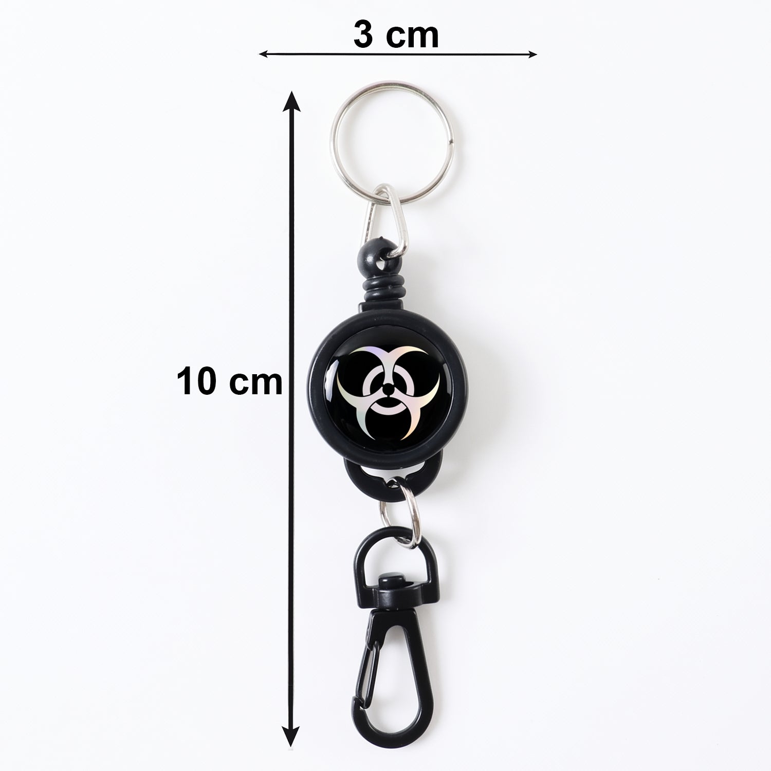 Compact retractable keychain featuring an anti-lost design.