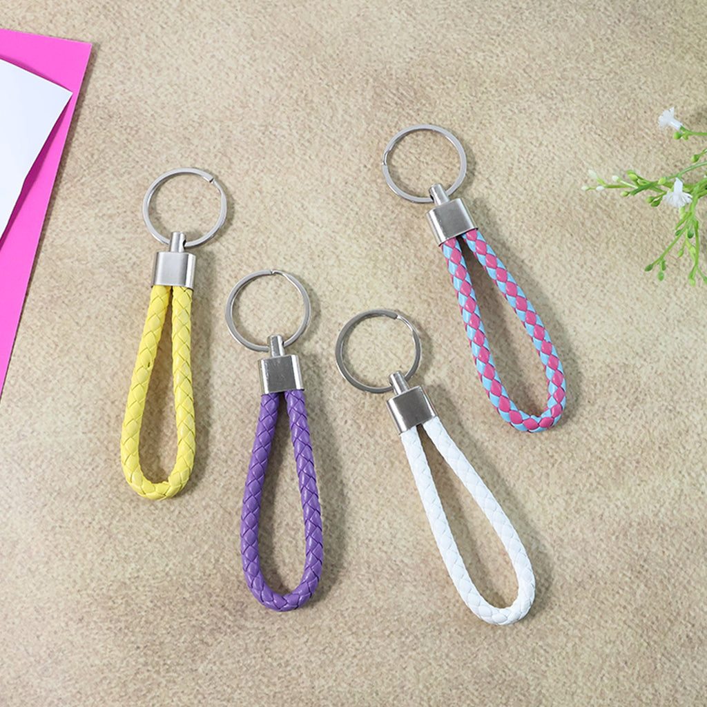 Braided Loop Keychain Set – Stylish 4-Piece Key Organizer