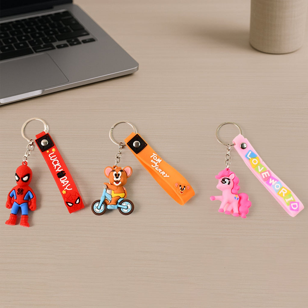Single cartoon silicone keychain featuring a playful character design against a white background.
