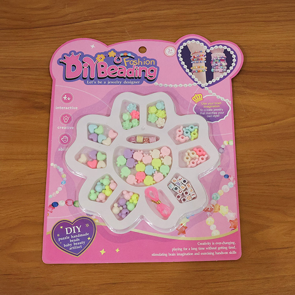 Complete creative kids jewellery making kit with elastic thread and charms
