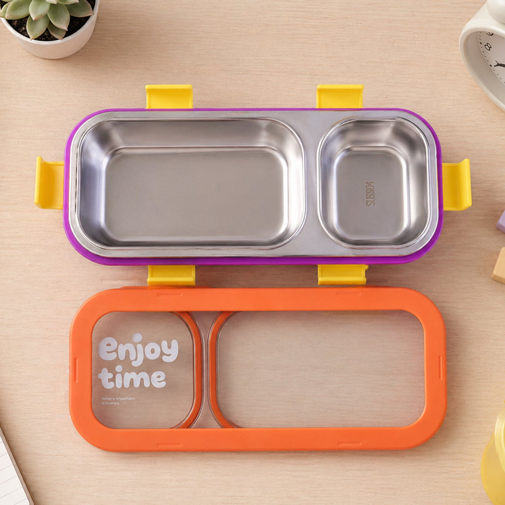 Heavy-duty stainless steel lunch box for travel and office use