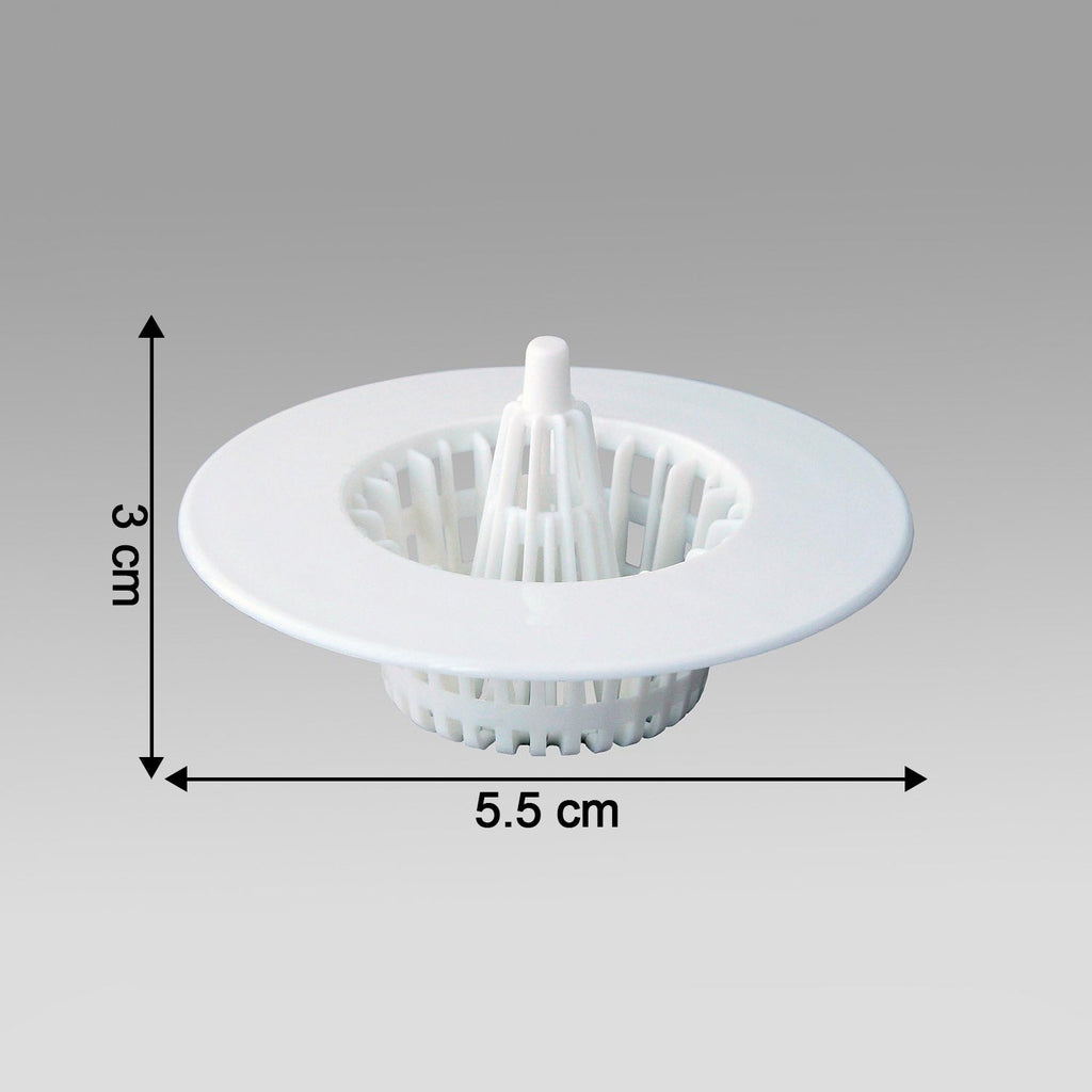 Reusable sink drain hair catcher filter in use in kitchen sink