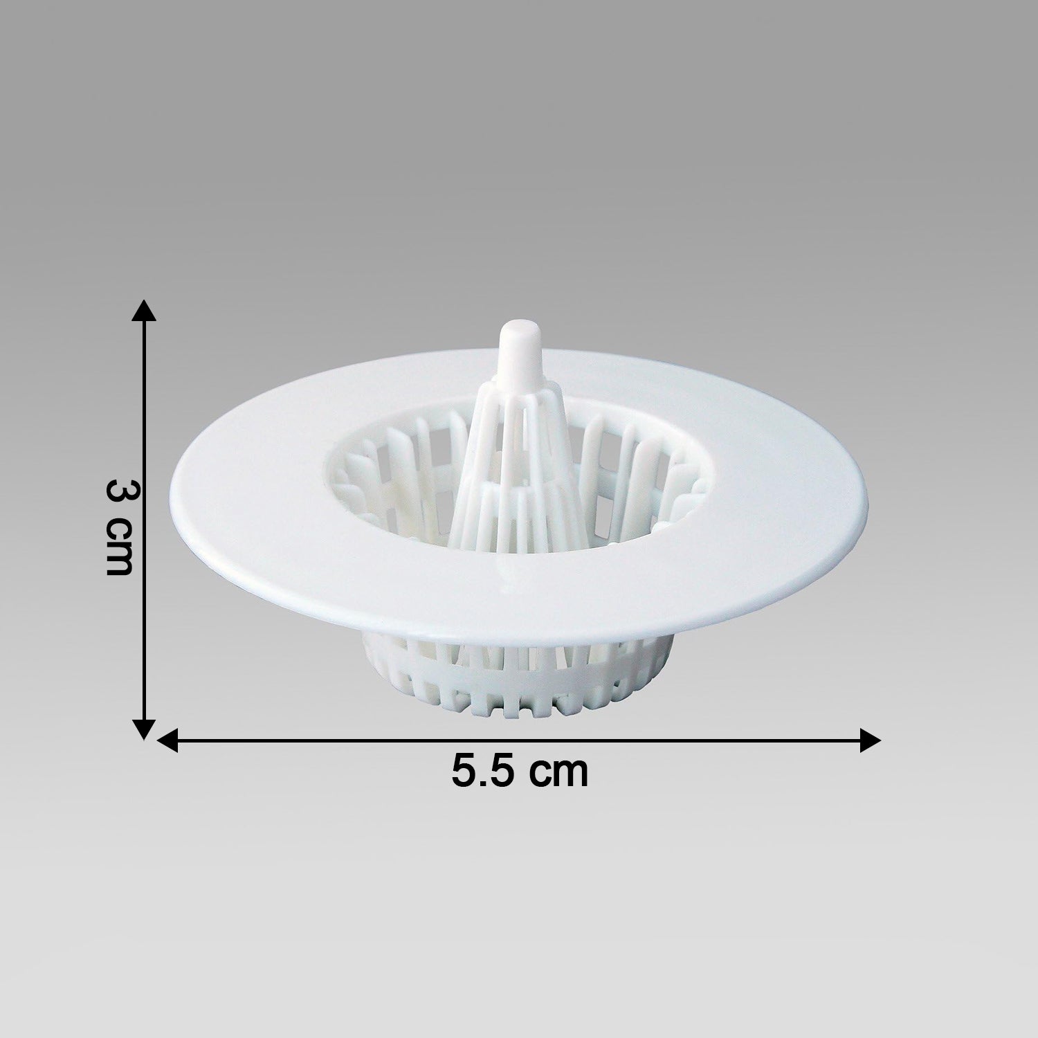 Reusable sink drain hair catcher filter in use in kitchen sink