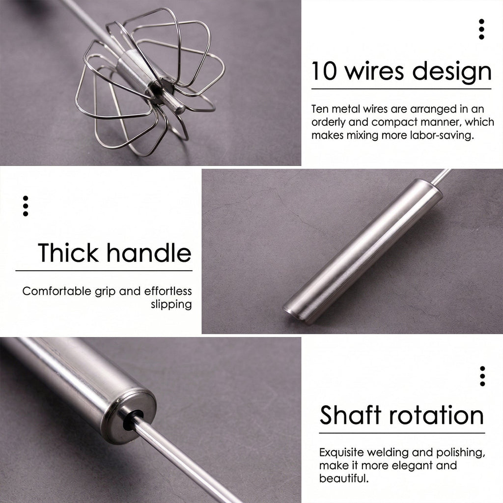 Manual push whisk blender for efficient kitchen tasks