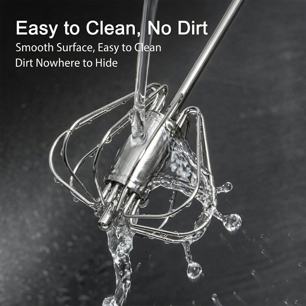 Stainless steel kitchen rotary whisk for baking and cooking